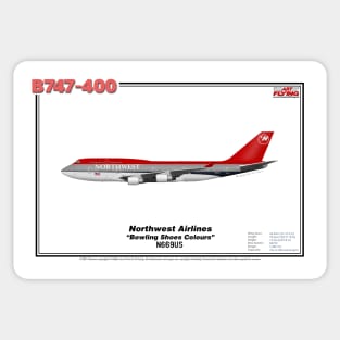 Boeing B747-400 - Northwest Airlines "Bowling Shoe Colours" (Art Print) Sticker